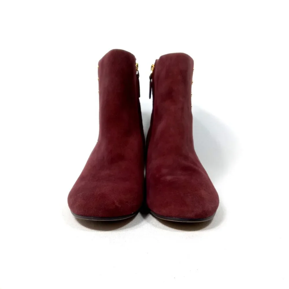 LAUREN RALPH LAUREN Wharton Women's Burgundy Studded Boots Size 9 B
